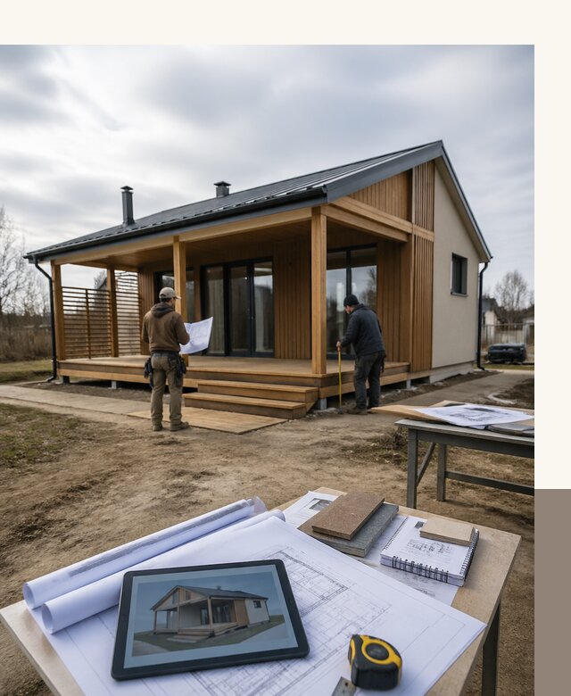 Проектирование домов 7 на 7 с террасой под ключ в Климовске